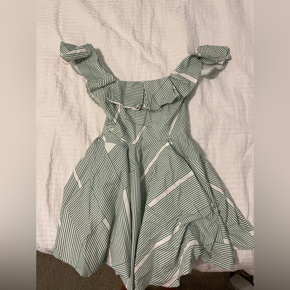 Green and White Déjà Vu dress